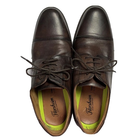 Florsheim Men\'s 11D Shoes Comfortech Oxford Brown Leather Cap Round Toe Lace Up main image 7